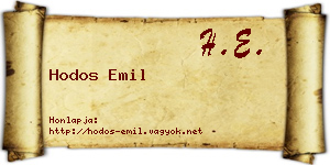 Hodos Emil névjegykártya