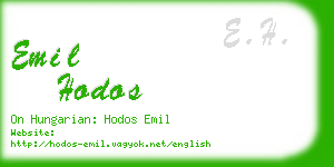 emil hodos business card